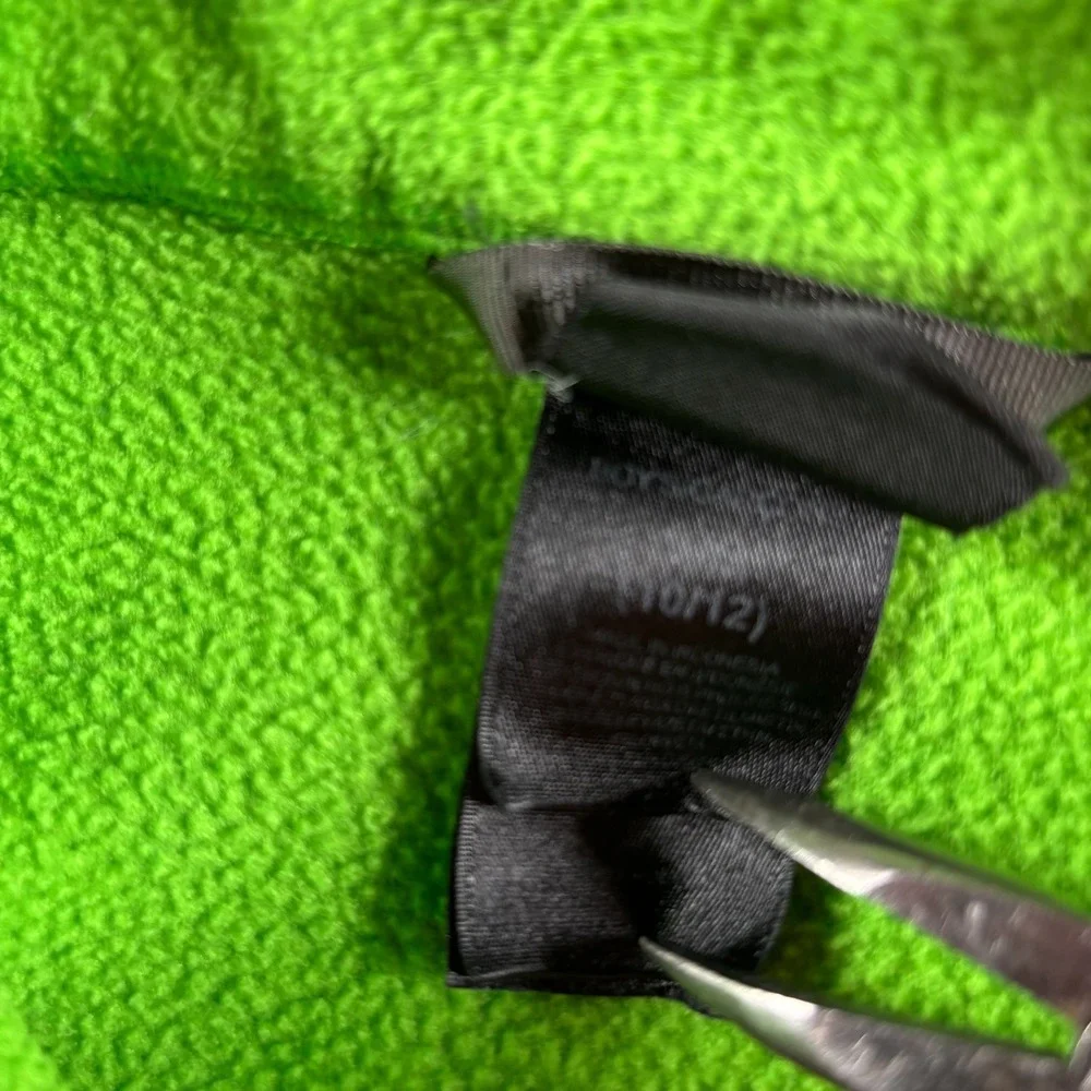 VTG‎ North Face Boys M 10/12 Full Zip Fleece Jacket Lime Green Coat GorpCore